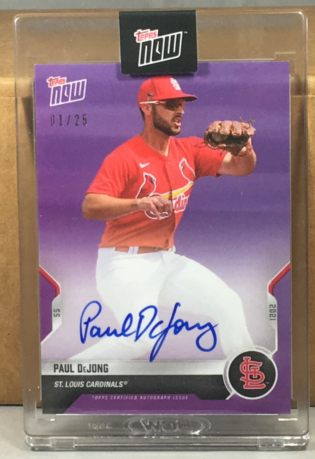 2021 Topps Now Opening Day Paul DeJong Cardinals Purple Auto 1/25 #OD-364C