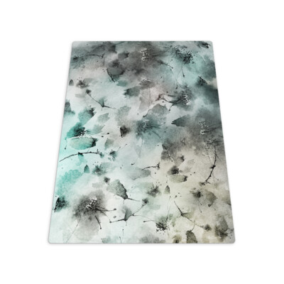 Premium Office Chair Mat Wood Floor PVC Flowers Watercolour PVC 120x90