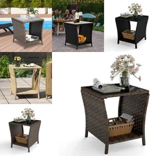Outdoor Wicker Side Table