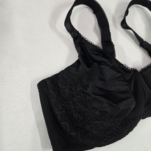 Olga Women Bra 40D Black Adjustable Strap Underwired Lace Unlined - Picture 6 of 9