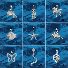 TIER Silberanhänger Kettenanhänger TIERE 925 Sterling Silber Zirkonia Kristalle