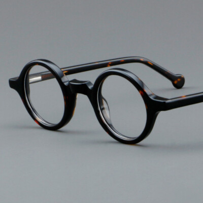 Acetate Wood Retro Small Round Eyeglass frame Full Rim Glasses Women Men Eyewear