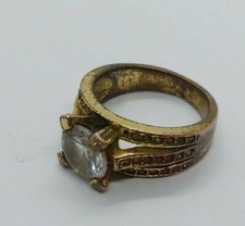 Ring Ancient Bronze Ring Rare Roman With White Stone Vintage-Antique Old Style 