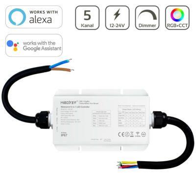 MiBoxer RGB+CCT Smart WiFi LED Controller IP67 12/24V Alexa Steuerung WL5-WP