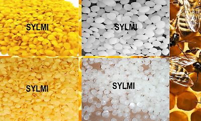 PURE Organic BEESWAX Yellow/White PASTILLES BEADS PELLET 1 2 4 8oz 16oz ...