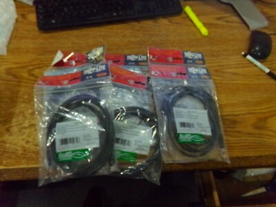 Lot of Tripp-Lite: N002-007-BK.   CAT5e Black Molded Cable.  7'.  Qty. 6.  New