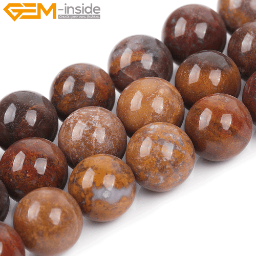 Brown Mexico Moss Agate Beads Natural Stone Beads For Jewelry Making Necklace - Picture 5 of 39