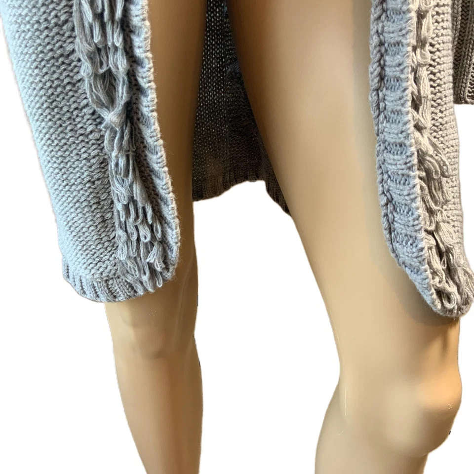 Кардиган женский Charlotte Russe серый вязаный с открытой передней частью коттеджкор размер Lg - Изображение 3 из 4