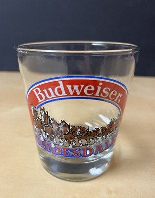 Vintage 1989 Budweiser Clydesdale Whiskey Glass Rocks Glass