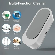 Ultrasonic Jewelry Cleaning Machine Portable Eyeglasses Watches Heads Cleaner
