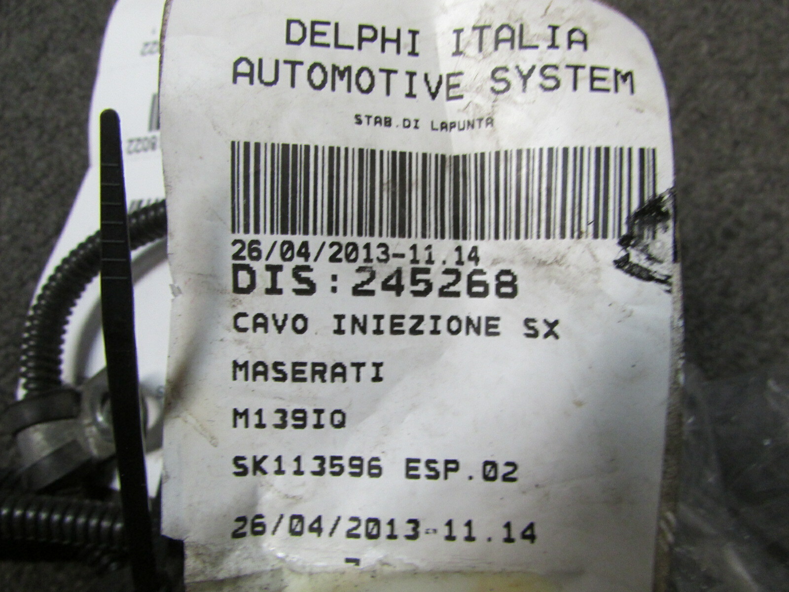 Maserati Granturismo, Main Engine Wire Harness, Used, P/N 245268