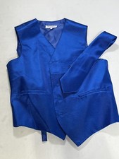 Mens Vesuvio Napoli Blue Vest With Matching Tie Size S Small NWOT