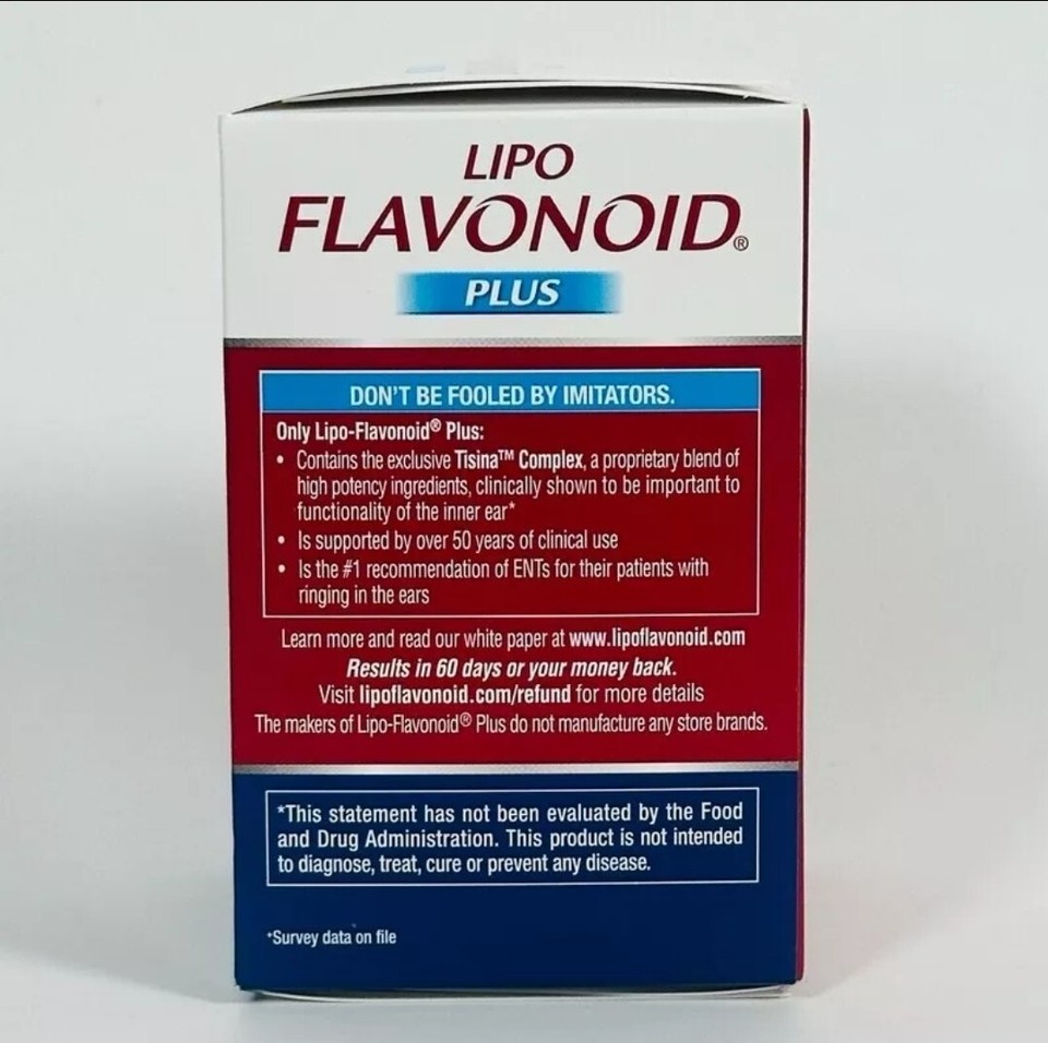 LIPO-FLAVONOID PLUS - Tinnitus Relief for Ringing Ears, 100 caplets ...