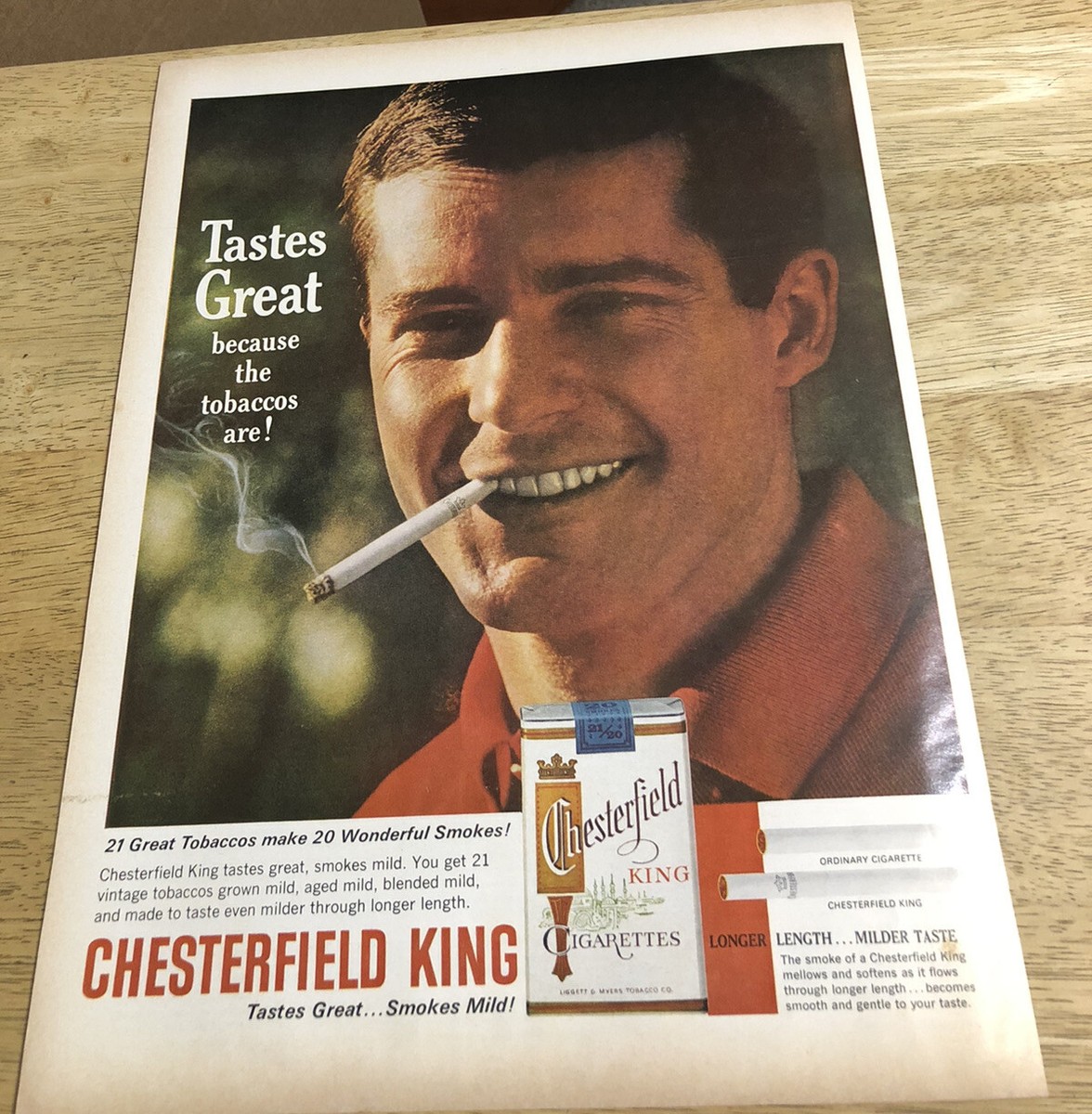 1963 CHESTERFIELD KINGS CIGARETTES
