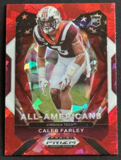 Caleb Farley 2021 Prizm Draft Picks All American Red Cracked Ice Rookie RC #198