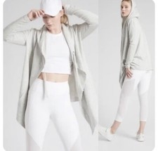 Athleta Vista Wrap XS Heather Grey Open Front Cardigan 405149- No Drawstring