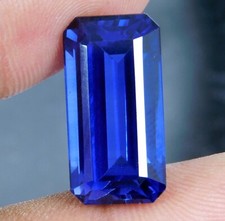 Certified Natural 21.25 Ct Ceylon Blue Sapphire Emerald Cut Loose Gemstone