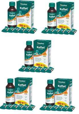 Himalaya Koflet Syrup 100ml x 5 + Koflet Lozenges x6   Natural Cough Relief