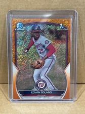 Edwin Solano 23/25 Orange Refractor 2023 Topps Bowman Chrome 1st BCP-169 (JC7)