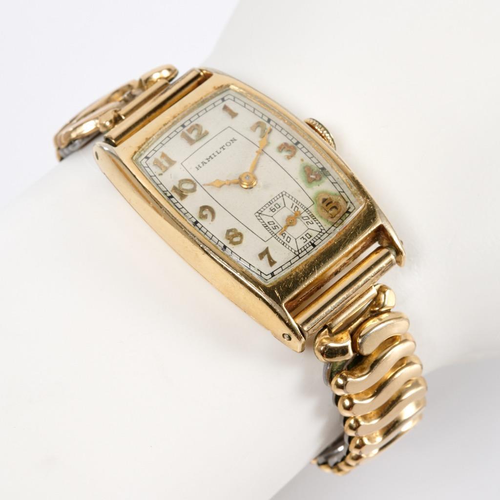 Hamilton Men's Tank Wrist Watch 1937 Gold Filled With Band READ PLEASE