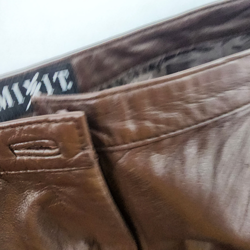 VINTAGE Mixit Womens sz 10 Leather Biker Pants Brown $149 Ladies - Picture 5 of 9