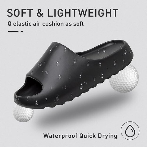 Cómodas pantuflas negras con plataforma antideslizante para sin género - Imagen 5 de 11