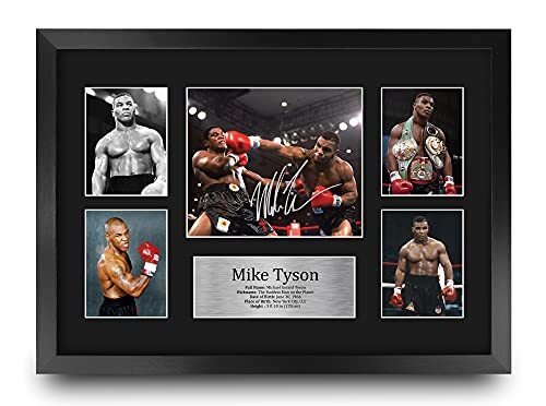 Mike Tyson Autografo Stampato A3 Incorniciato | Regalo Boxe HWC Trading