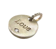 925 Sterling Silver  Vintage Petite Cubic Zirconia Love Drop Pendant  PT11721