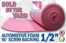 Pink Sew Foam W/ Scrim Backing Automotive Upholstery 1/2" Sold By The Yard
