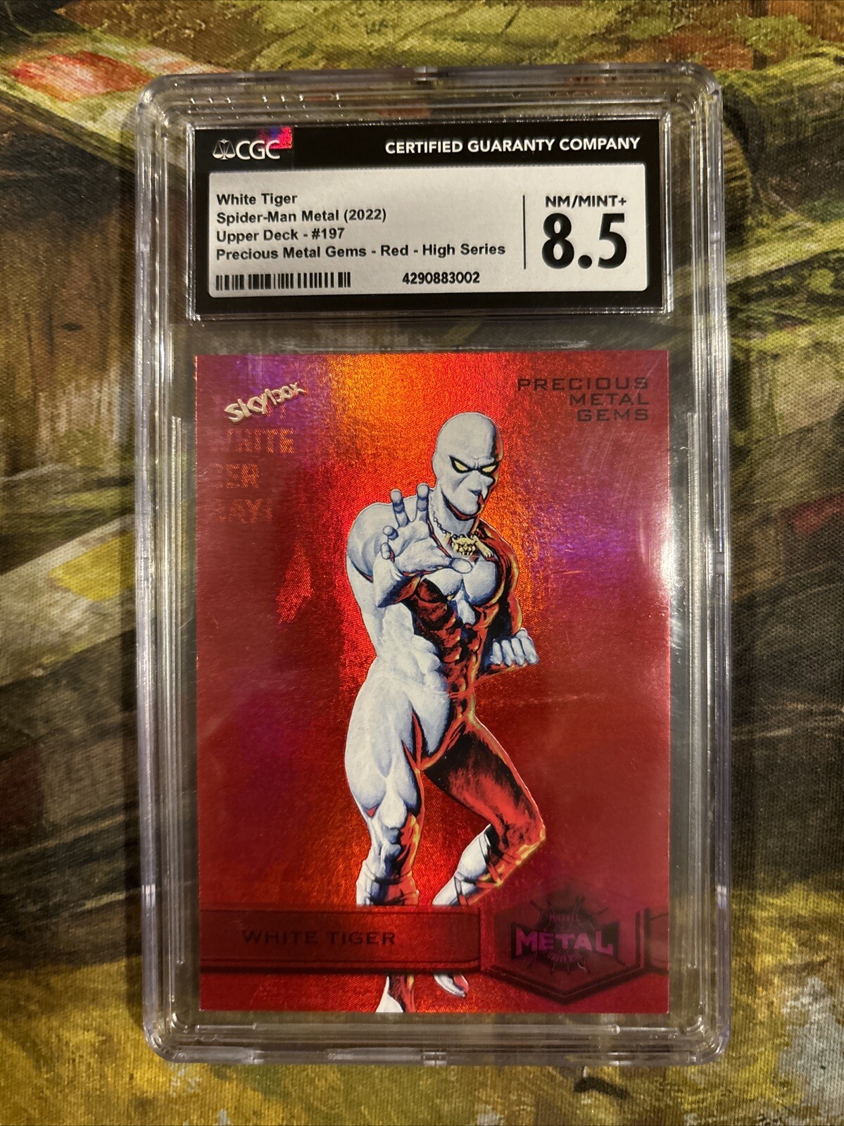 2021 Marvel Metal Spider-Man Precious Metal Gems Red PMG #197 White Tiger 91/100