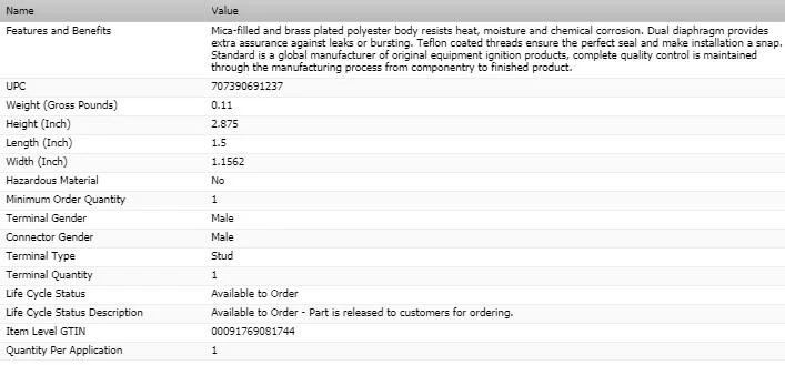 Oil Pressure Switch STANDARD for 1989-1996 FORD E-350 ECONOLINE CLUB WAGON - Image 3 of 4