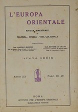 GIANNINI LO GATTO L’EUROPA ORIENTALE RIVISTA 1940 FASC. III - IV