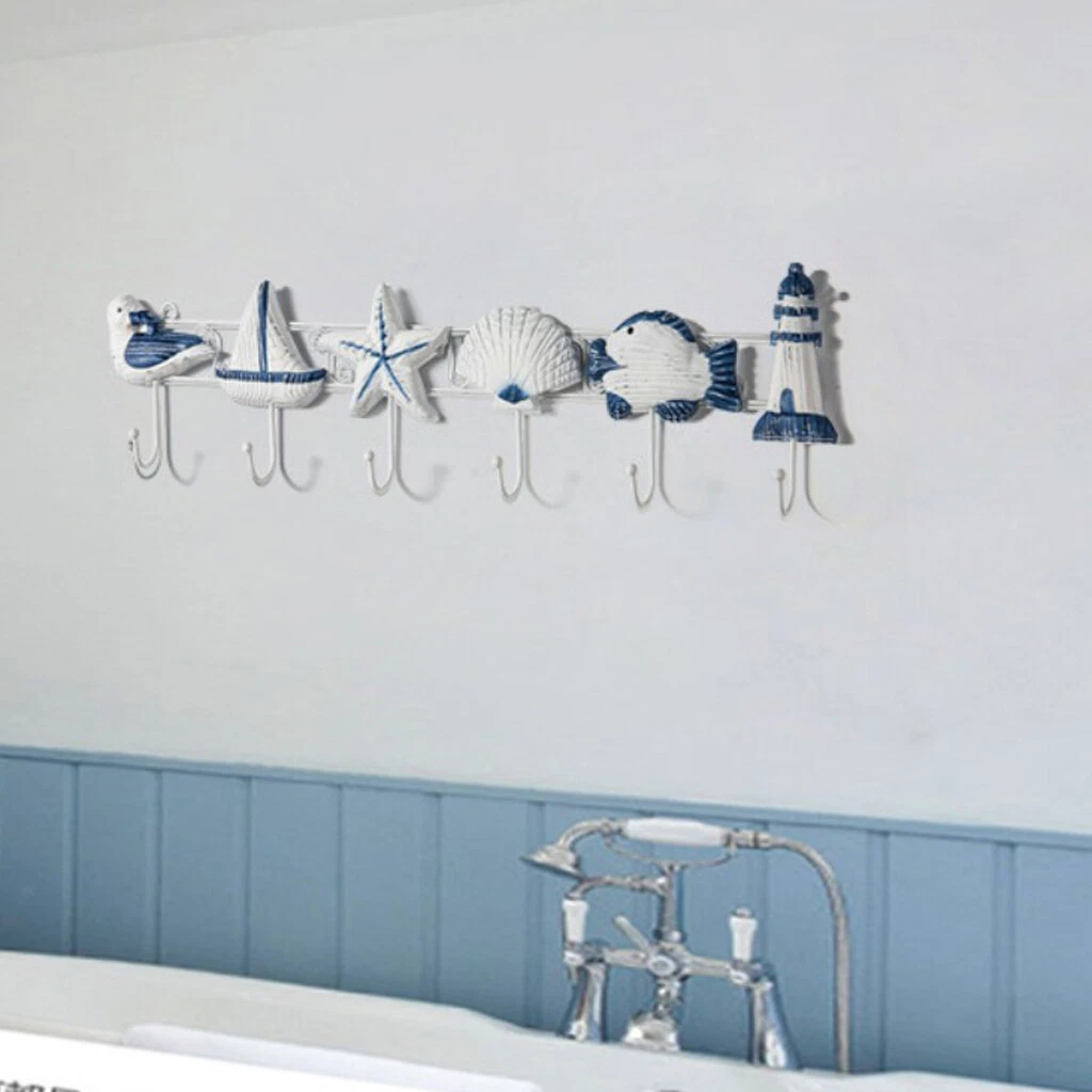 Nautical Sea Themed Towel Hook Coat Wall Hooks Keys Holder Clothes Hanger A