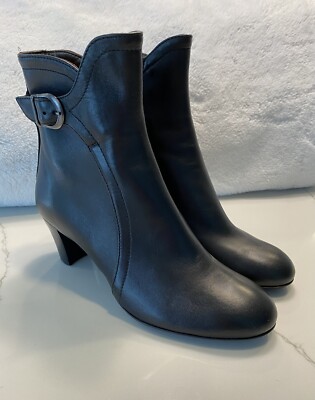 AGL Womens Ankle Boot, Black Leather, Size 36, Zip Closure