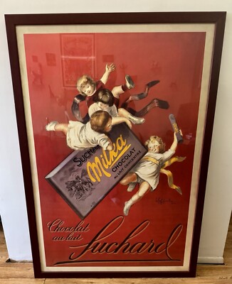 SUCHARD MILKA CHOCOLATE FRAMED REPRO AD POSTER 40  x 58  Cherry Frame/Plexi