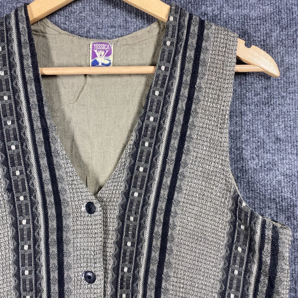Chaleco Yessica Vintage Años 60 70 Mujer Talla Grande 100% Algodón Natural Hippie Boho Foto 2 de 4
