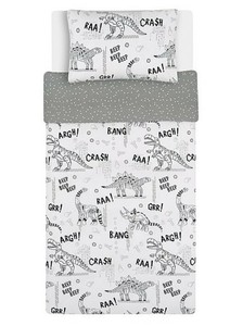 monochrome dinosaur bedding