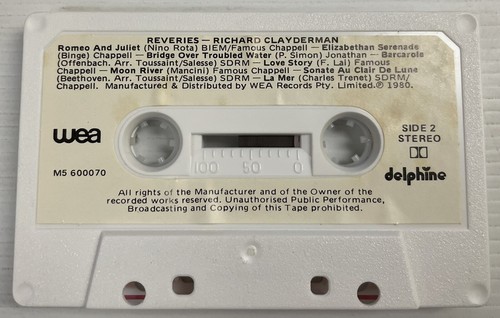 Richard Clayderman Reveries Music Cassette Tape M5 600070 Delphine 1980 Original - Picture 7 of 24