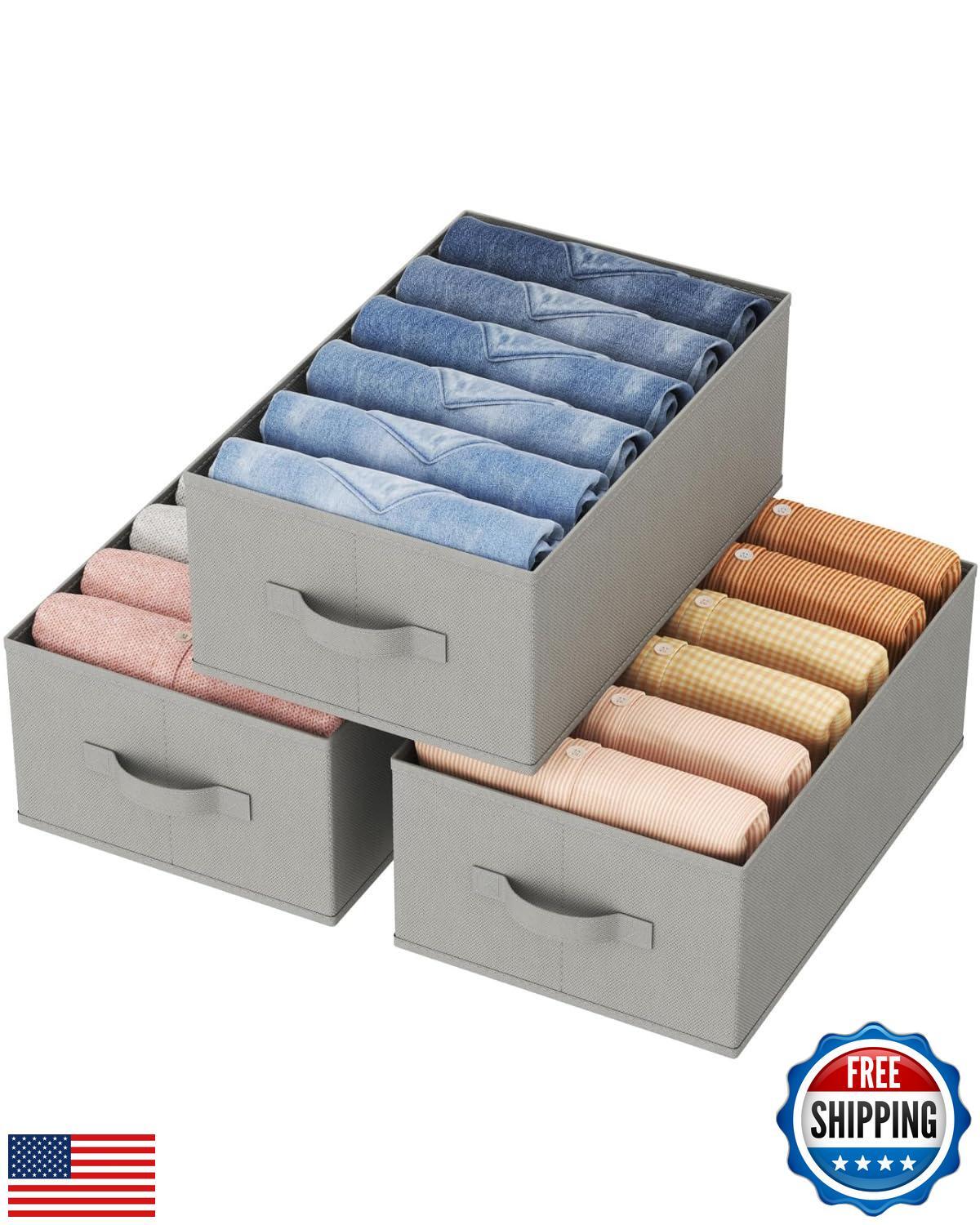 Lifewit 6-Grid Large Closet Organizer for Jeans and Clothes 3-Pack-image