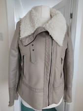 John Rocha Faux Leather Aviator Jacket. Size 14.