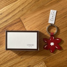 Coach NWT Red Leather Surf Flower FOB