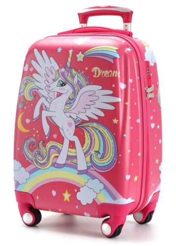 Kids Carry On Luggage Children Rolling Suitcase with 4 Wheels Hardshell Case ...