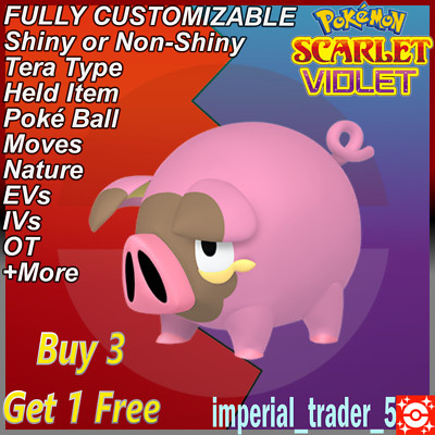 Pokémon Scarlet and Violet   Shiny Lechonk   W/ Best 6IV Customizable