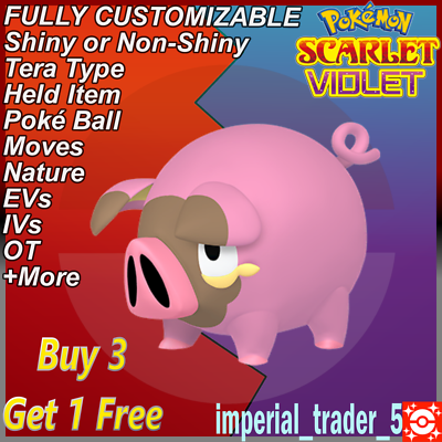 Pokémon Scarlet and Violet ✨ Shiny Lechonk ✨ W/ Best 6IV