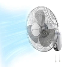 Comfort Zone 16" 3-Speed Oscillating Wall Mounted Fan with Adjustable Tilt