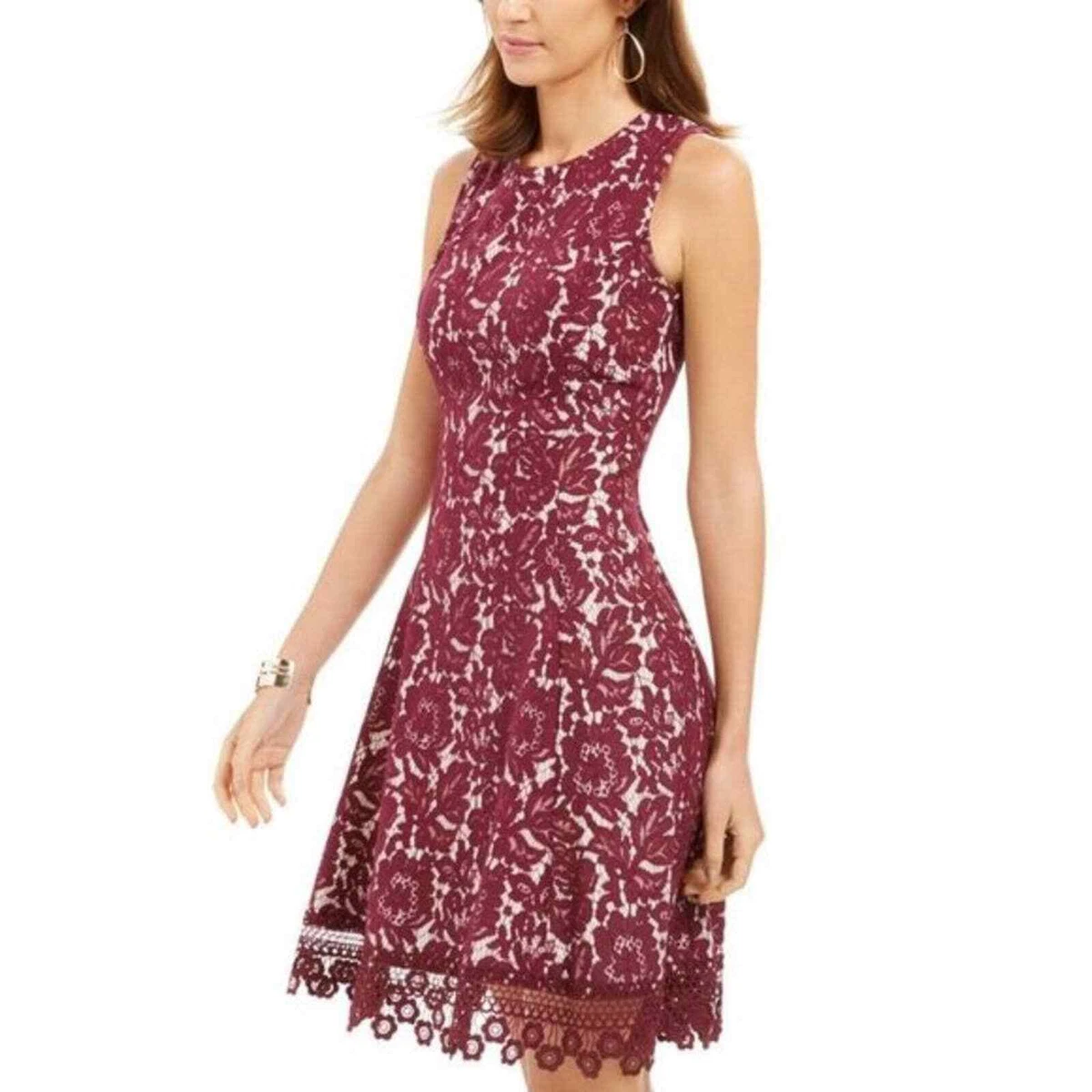 Donna Ricco Women s Sleeveless Lace Dress Red Size 14