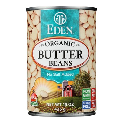 Eden Foods Butter Beans Organic - Case of 12 - 15 oz.