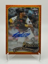 2024 1989 Topps Chrome Silver Mojo Endy Rodriguez RC Auto Orange /25 Pirates