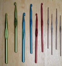 Vintage Boye Aluminum And Steel Price Stamped Crochet Hooks Lot of 10