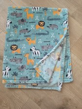 BABY ELEMENTS SAFARI GIRAFFE HIPPO ALLIGATOR RHINO LION Green BABY BLANKET 17